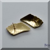 J013. 14K yellow gold wing shaped earrings. Missing backs. - $110 